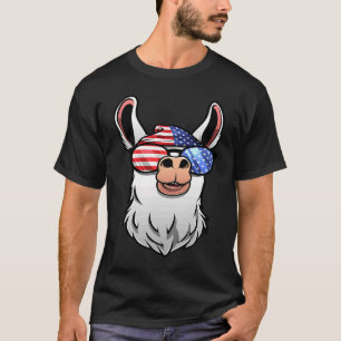 Alpaca Llama Men Women USA Patriotic 4th Of July T-Shirt