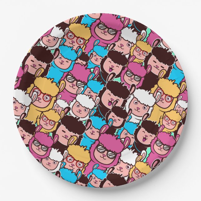 Alpaca/Llama Paper Plate (Front)