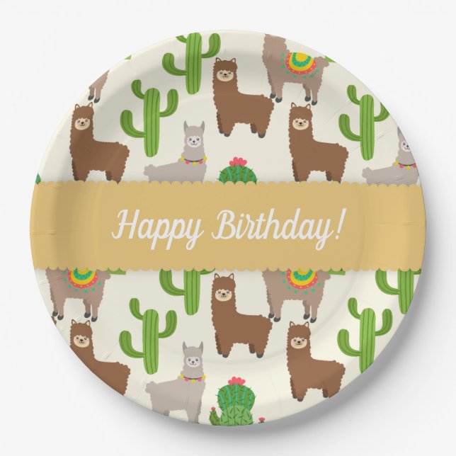 Alpaca/Llama Paper Plate (Front)