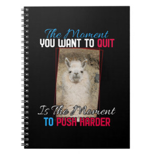 Alpaca Llama - Push Harder Encouragement Notebook