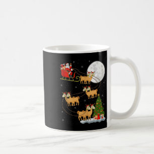 Alpaca Llama Santa Sleigh Flying Funny Magical Chr Coffee Mug