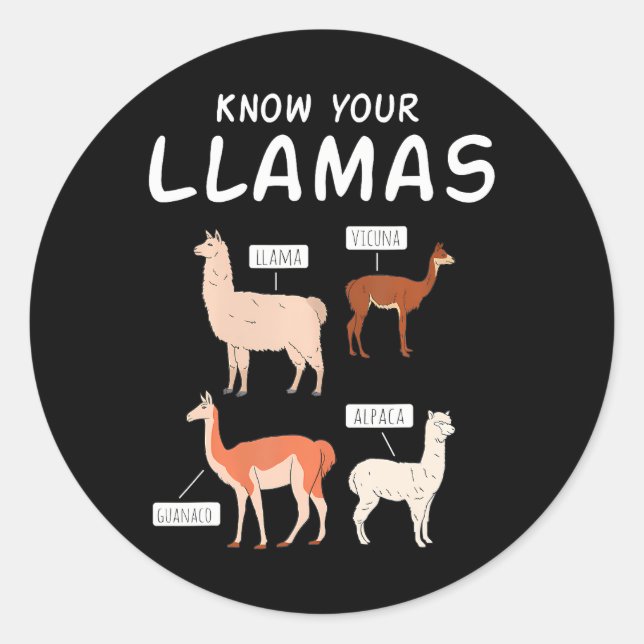 Alpaca & Llama Species Peru South America Classic Round Sticker (Front)