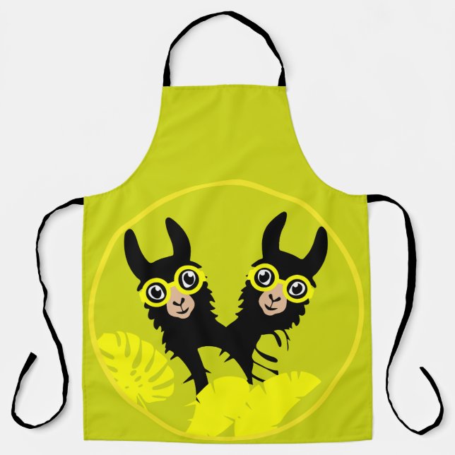 Alpaca llama Twins Apron (Front)