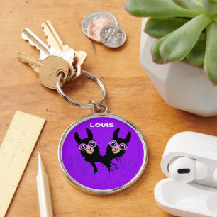 Alpaca llama Twins Birthday Key Ring