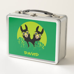 Alpaca llama Twins Birthday Metal Lunch Box