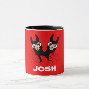 Alpaca llama Twins Birthday Mug