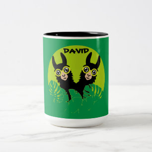 Alpaca llama Twins Birthday Two-Tone Coffee Mug