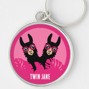 Alpaca llama Twins Key Ring