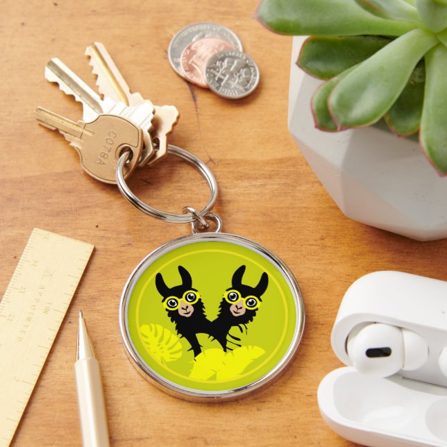 Alpaca llama Twins Key Ring (Desk)