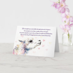 Alpaca Loss Sympathy with a Spiritual Poem  Card