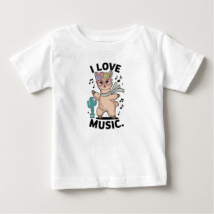 Alpaca love music baby T-Shirt