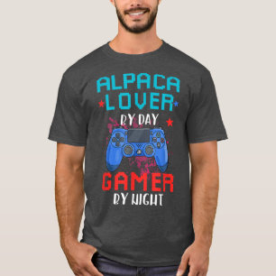 Alpaca Lover By Day Gamer By Night Alpaca Mum Alpa T-Shirt