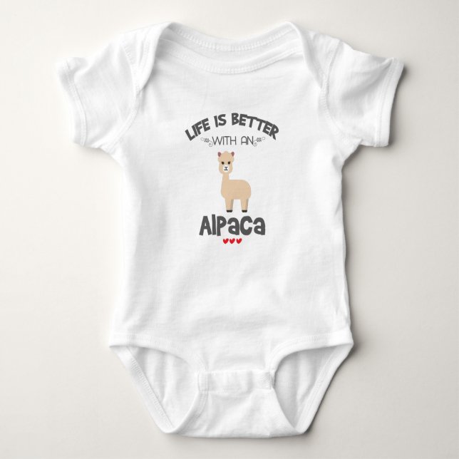 Alpaca Lover Gift Life Is Better With An Alpaca Gi Baby Bodysuit (Front)