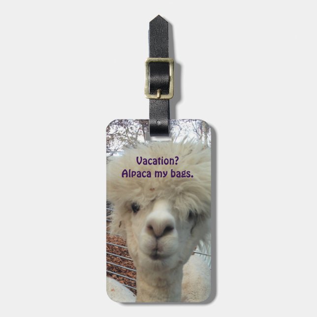 Alpaca Luggage Tag (Front Vertical)