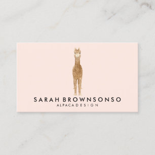 Alpaca Minimal Pink Llama Business Card