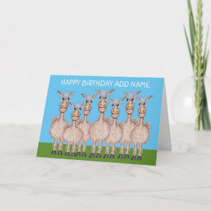 Alpaca or Llama smiling family Card