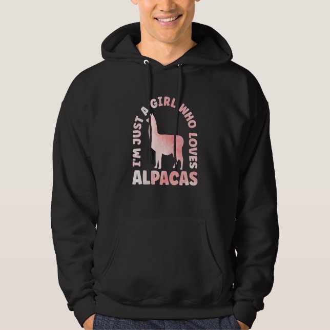 Alpaca Outfit for Llama Lovers Apparel Women & Gir Hoodie (Front)