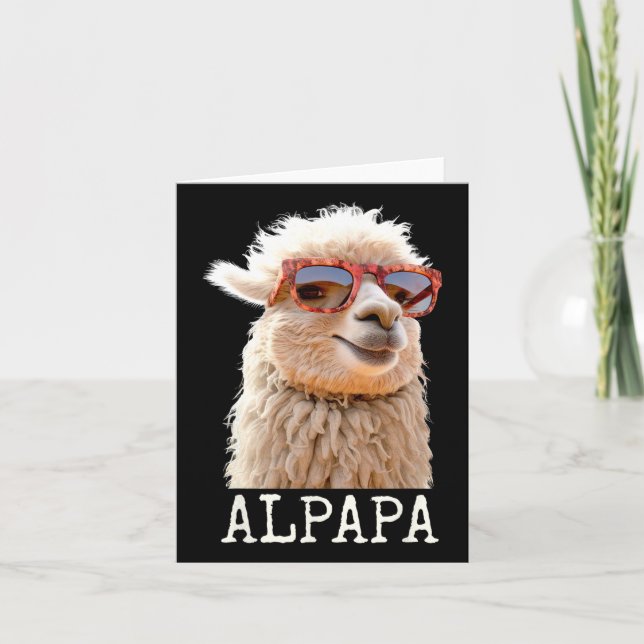 Alpaca Papa Alpapa Lama Daddy Cute Alpaca Dad Fath Card (Front)