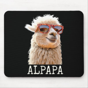 Alpaca Papa Alpapa Lama Daddy Cute Alpaca Dad Fath Mouse Pad