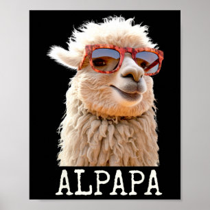 Alpaca Papa Alpapa Lama Daddy Cute Alpaca Dad Fath Poster