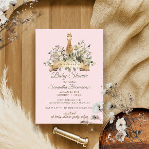 Alpaca Pink Baby Shower Invitation
