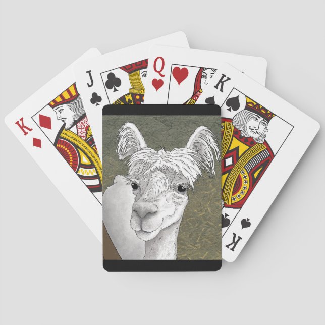 Alpaca Portrait 2 Playing Cards (Back)