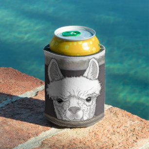 Alpaca Portrait Can Cooler