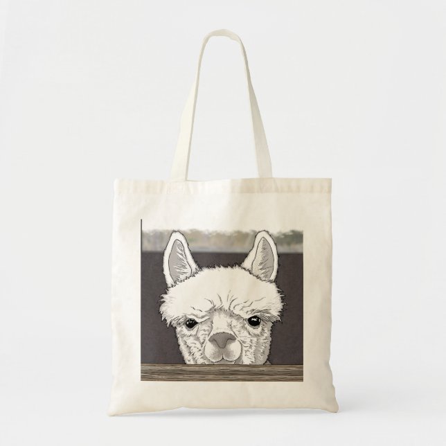Alpaca Portrait Tote Bag (Front)