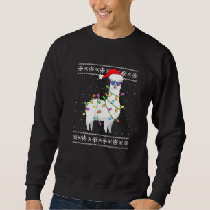 Alpaca Santa Lights Christmas Ugly Christmas Swea Sweatshirt