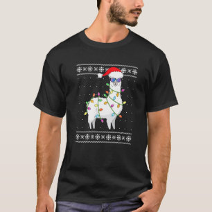 Alpaca Santa Lights Christmas Ugly Christmas Swea T-Shirt