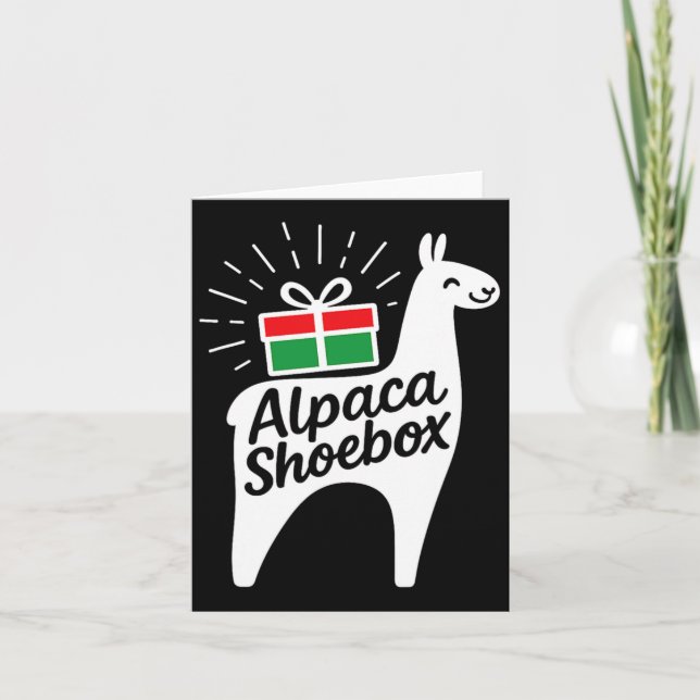 Alpaca Shoebox Christmas Child Giving  Card (Front)