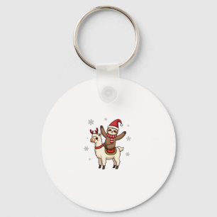Alpaca Sloth Christmas (1) Key Ring
