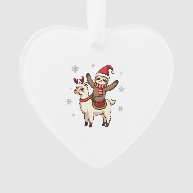 Alpaca Sloth Christmas (1) Ornament (Front)