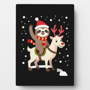 Alpaca Sloth Christmas (1) Plaque