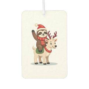Alpaca Sloth Christmas (2) Car Air Freshener