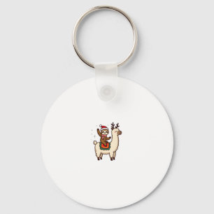 Alpaca Sloth Christmas (2) Key Ring