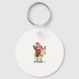 Alpaca Sloth Christmas (2) Key Ring