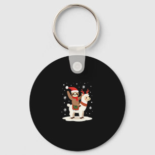 Alpaca Sloth Christmas (2) Key Ring