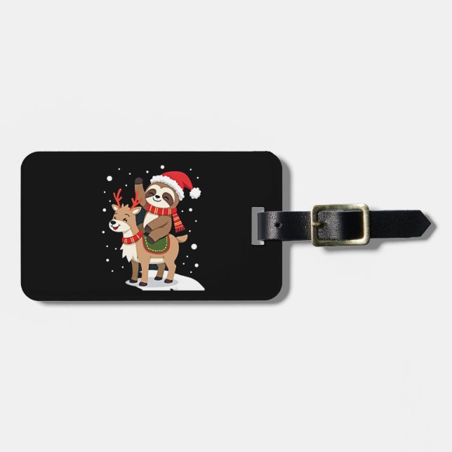 Alpaca Sloth Christmas (2) Luggage Tag (Front Horizontal)