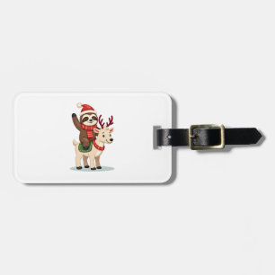 Alpaca Sloth Christmas (2) Luggage Tag