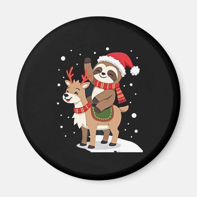 Alpaca Sloth Christmas (2) Magnet (Front)