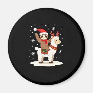 Alpaca Sloth Christmas (2) Magnet