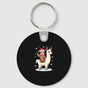 Alpaca Sloth Christmas (3) Key Ring