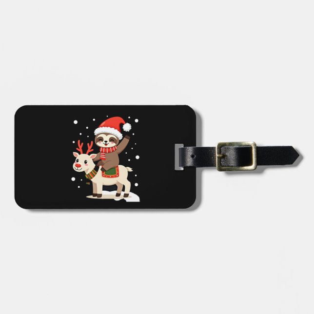 Alpaca Sloth Christmas (3) Luggage Tag (Front Horizontal)