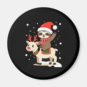 Alpaca Sloth Christmas (3) Magnet