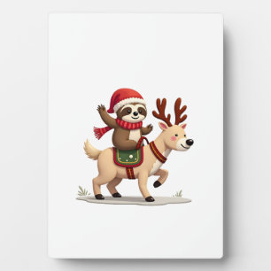 Alpaca Sloth Christmas (3) Plaque