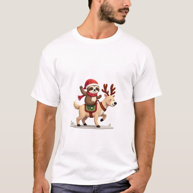 Alpaca Sloth Christmas (3) T-Shirt (Front)