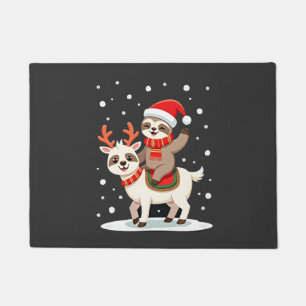 Alpaca Sloth Christmas (4) Doormat
