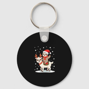 Alpaca Sloth Christmas (4) Key Ring