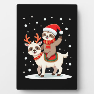 Alpaca Sloth Christmas (4) Plaque
